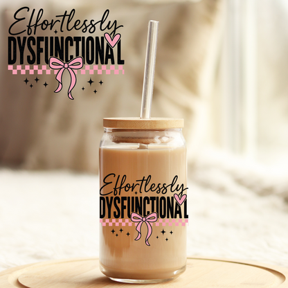 Tumbler Cup Wrap 16oz UV DTF Crystal Sticker: Effortlessly Dysfunctional UVDTF100464