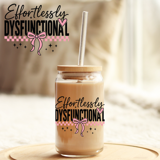 Tumbler Cup Wrap 16oz UV DTF Crystal Sticker: Effortlessly Dysfunctional UVDTF100464