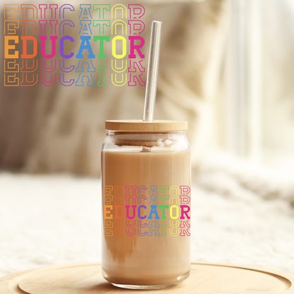 UV DTF Sticker | Ready to Apply Decal | Waterproof Permanent Sticker for Tumblers, Cups, Laptops, and More| Tumbler Cup Decal 4" UV DTF  Sticker: Educator UVDTF100565