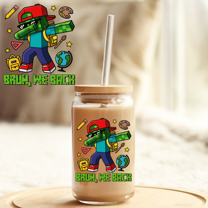 UV DTF Sticker | Ready to Apply Decal | Waterproof Permanent Sticker for Tumblers, Cups, Laptops, and More| Tumbler Cup Decal 4" UV DTF  Sticker: Bruh, we back UVDTF100567