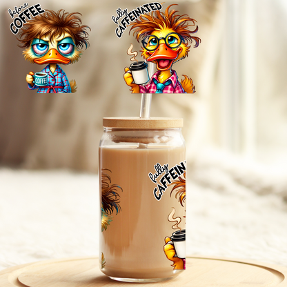 Tumbler Cup Wrap 16oz UV DTF Crystal Sticker: Coffee UVDTF100387