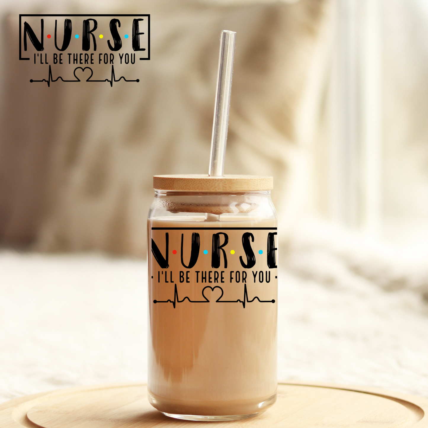 Tumbler Cup Wrap 16oz UV DTF Crystal Sticker: Nurse UVDTF100448