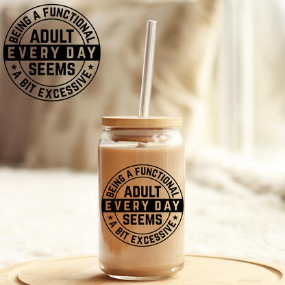 Tumbler Cup Wrap 16oz UV DTF Crystal Sticker: Functional Adult UVDTF100461