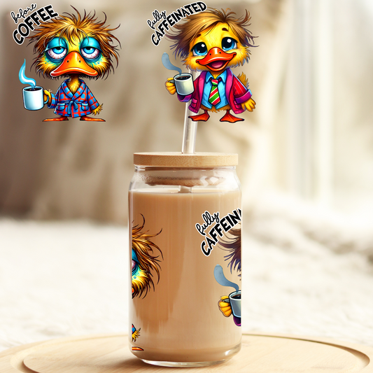 Tumbler Cup Wrap 16oz UV DTF Crystal Sticker: Coffee UVDTF100388