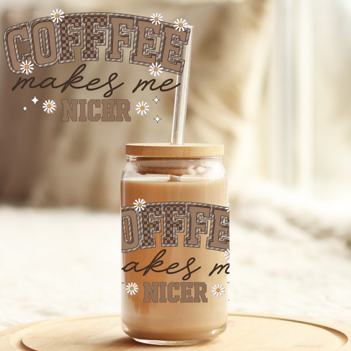 Tumbler Cup Decal 4" UV DTF Crystal Sticker: Coffee UVDTF100488
