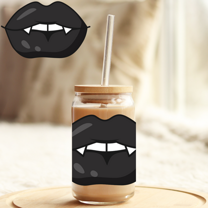 UV DTF Sticker | Ready to Apply Decal | Waterproof Permanent Sticker for Tumblers, Cups, Laptops, and More| Tumbler Cup Decal 4" UV DTF  Sticker: Vampire Lips UVDTF100543