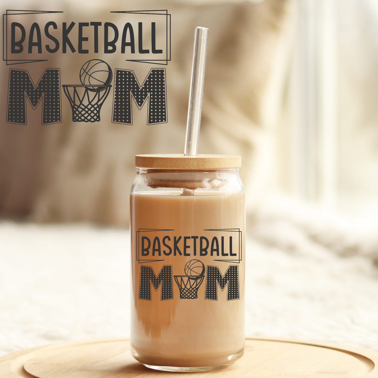 UV DTF Sticker | Ready to Apply Decal | Waterproof Permanent Sticker for Tumblers, Cups, Laptops, and More| Tumbler Cup Decal 4" UV DTF  Sticker: Basketball mom UVDTF100559