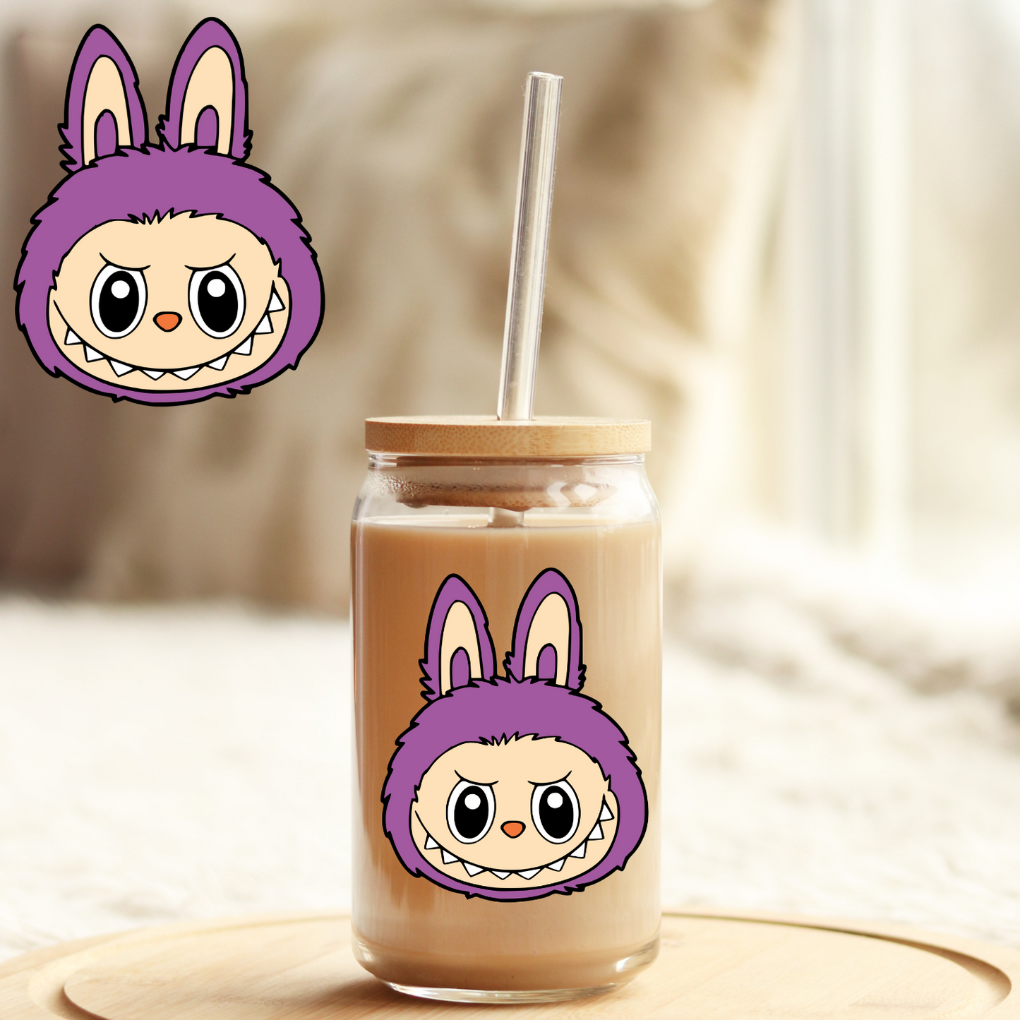 Tumbler Cup Decal 4" UV DTF Crystal Sticker: Labubu UVDTF100532