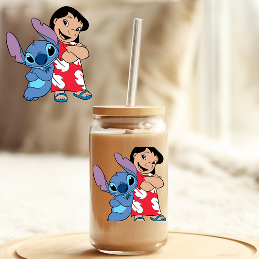 Tumbler Cup Wrap 16oz UV DTF Crystal Sticker: L&S UVDTF100341