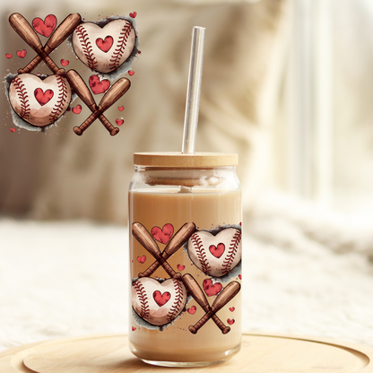 Tumbler Cup Wrap 16oz UV DTF Crystal Sticker: Baseball UVDTF100417