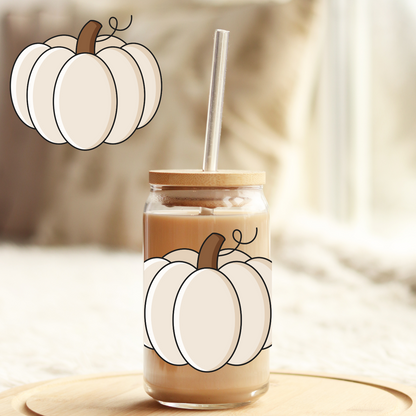 UV DTF Sticker | Ready to Apply Decal | Waterproof Permanent Sticker for Tumblers, Cups, Laptops, and More| Tumbler Cup Decal 4" UV DTF  Sticker: Pumpkin UVDTF100541