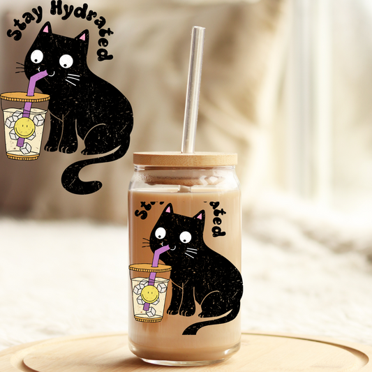 Tumbler Cup Decal 4" UV DTF Crystal Sticker: Stay Hydrated UVDTF100492