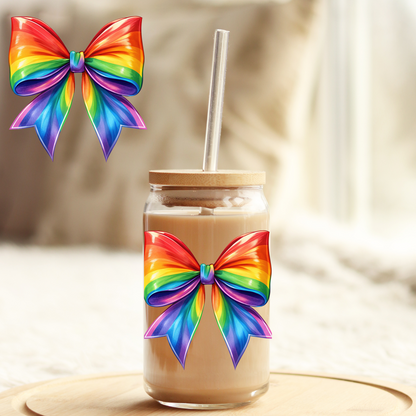 Tumbler Cup Decal 4" UV DTF Crystal Sticker: Pride Bow UVDTF100493