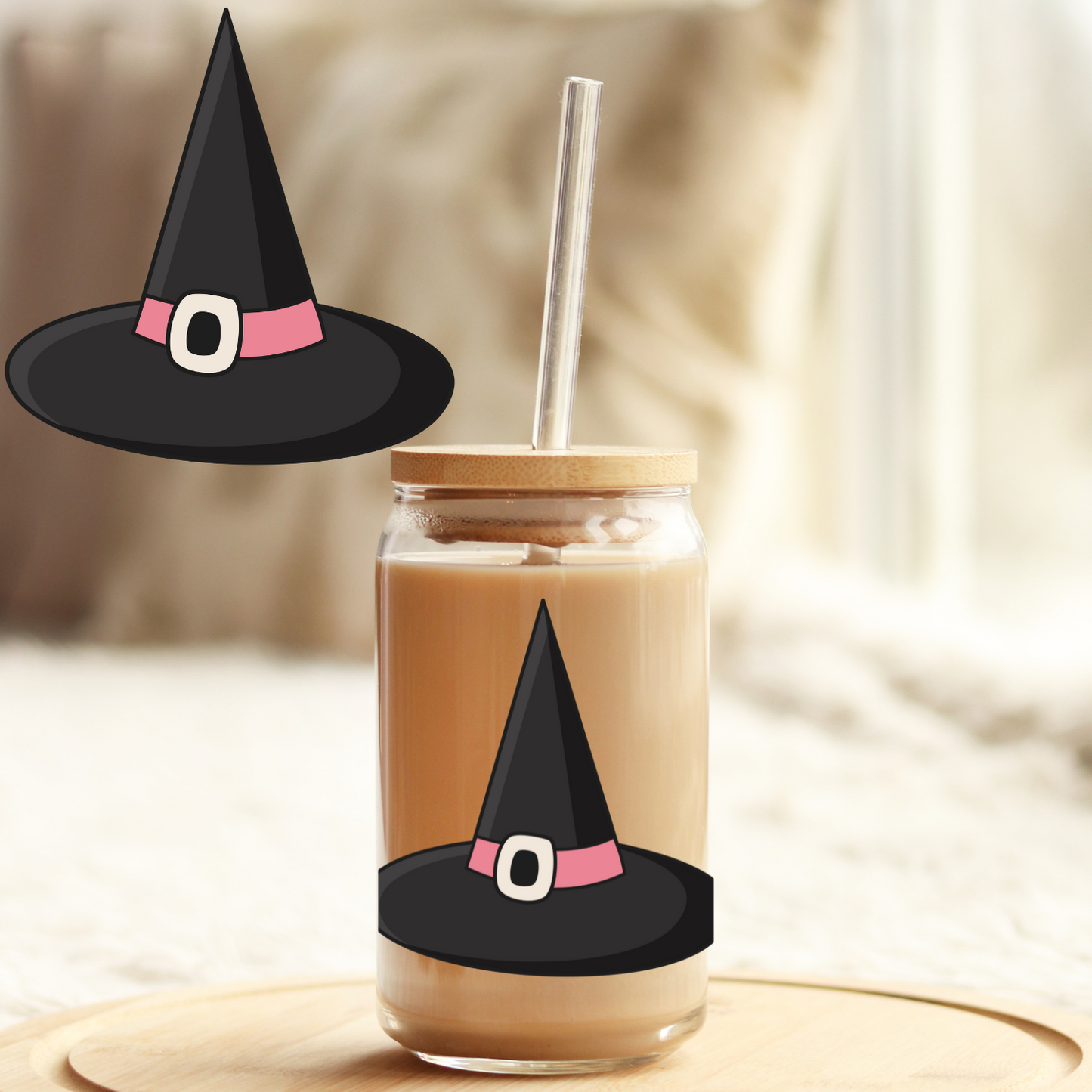 UV DTF Sticker | Ready to Apply Decal | Waterproof Permanent Sticker for Tumblers, Cups, Laptops, and More| Tumbler Cup Decal 4" UV DTF  Sticker: Witch Hat UVDTF100539