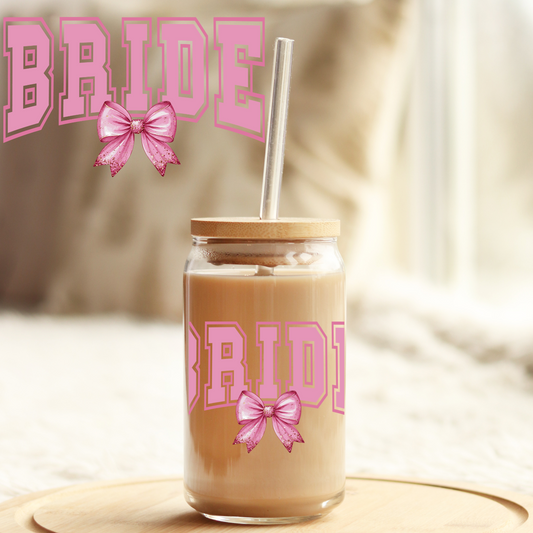 Tumbler Cup Wrap 16oz UV DTF Crystal Sticker: Bride UVDTF100369