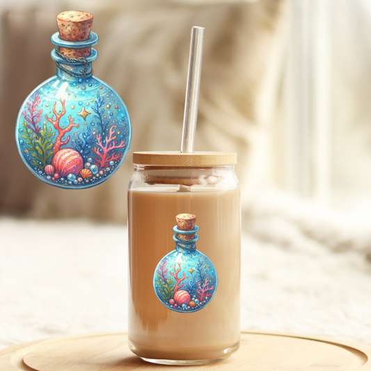 Tumbler Cup Decal 4" UV DTF Crystal Sticker: Mermaid UVDTF100509