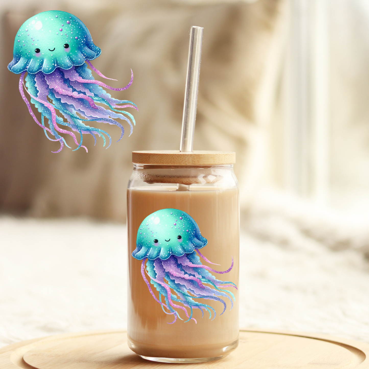 Tumbler Cup Decal 4" UV DTF Crystal Sticker: Mermaid UVDTF100508