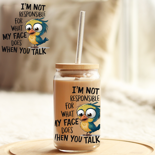 Tumbler Cup Wrap 16oz UV DTF Crystal Sticker: I'm Not Responsible UVDTF100396