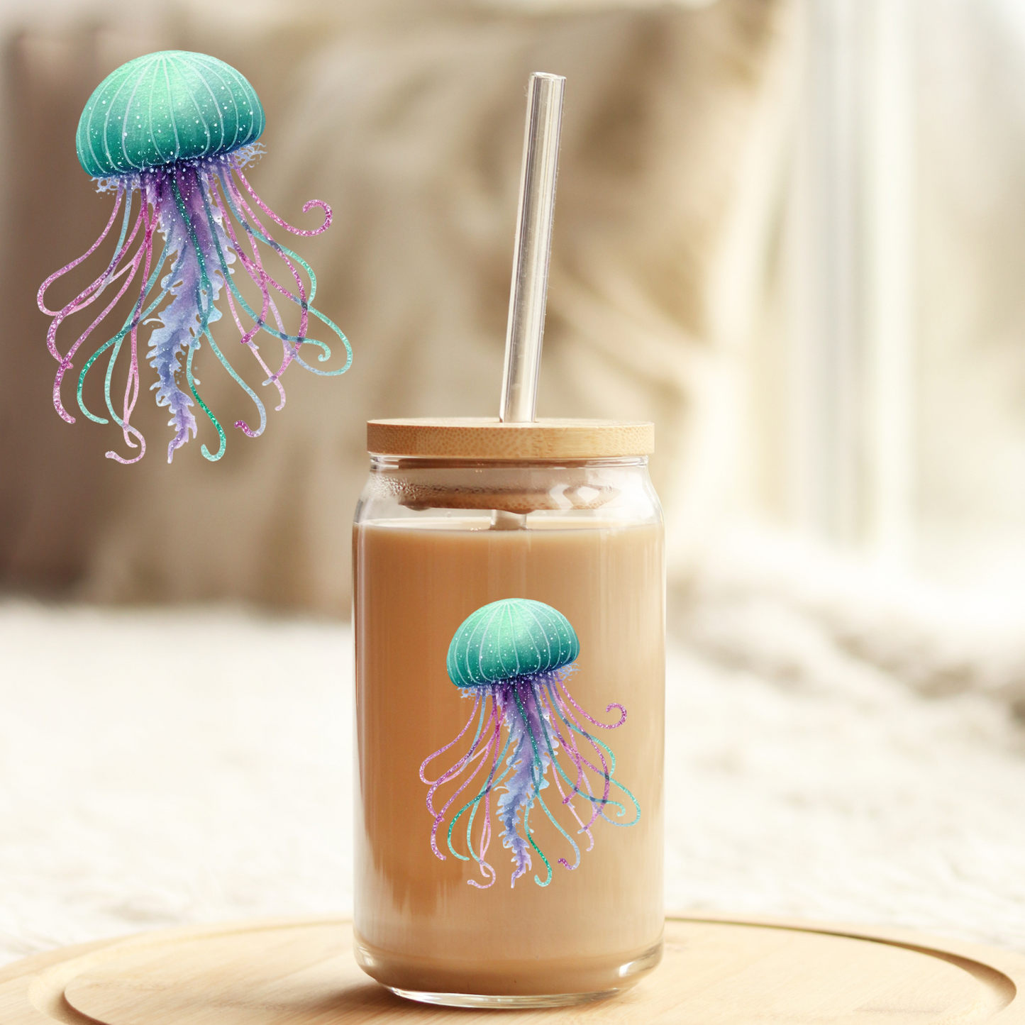 Tumbler Cup Decal 4" UV DTF Crystal Sticker: Mermaid UVDTF100507