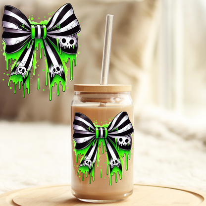 UV DTF Sticker | Ready to Apply Decal | Waterproof Permanent Sticker for Tumblers, Cups, Laptops, and More| Tumbler Cup Decal 4" UV DTF  Sticker: Halloween Bow UVDTF100535