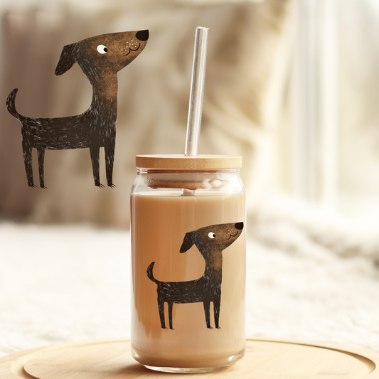 Tumbler Cup Decal 4" UV DTF Crystal Sticker: Doggy4 UVDTF100472