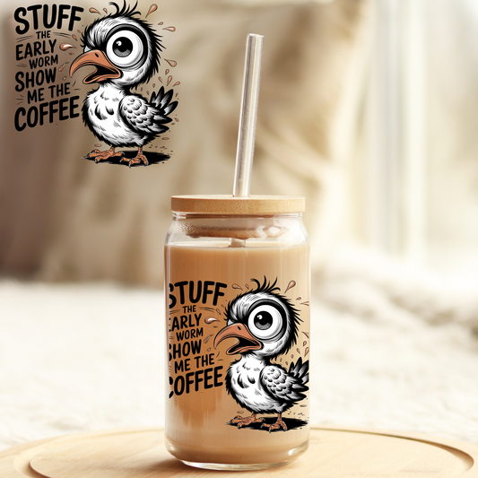 Tumbler Cup Wrap 16oz UV DTF Crystal Sticker: Coffee UVDTF100400