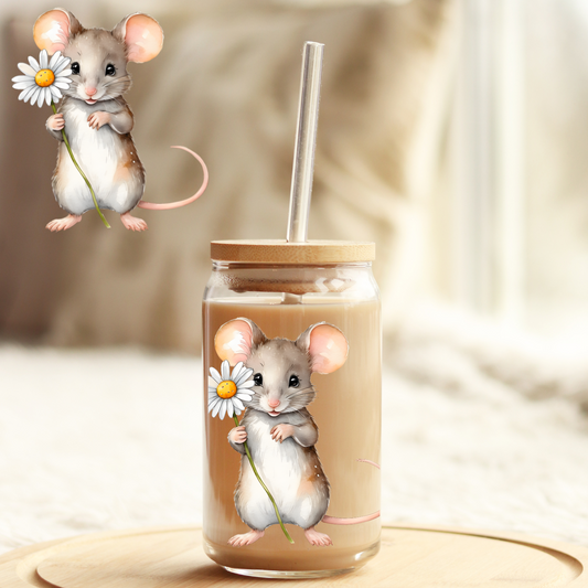 Tumbler Cup Wrap 16oz UV DTF Crystal Sticker: Mouse UVDTF100372