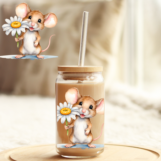 Tumbler Cup Wrap 16oz UV DTF Crystal Sticker: Mouse UVDTF100373