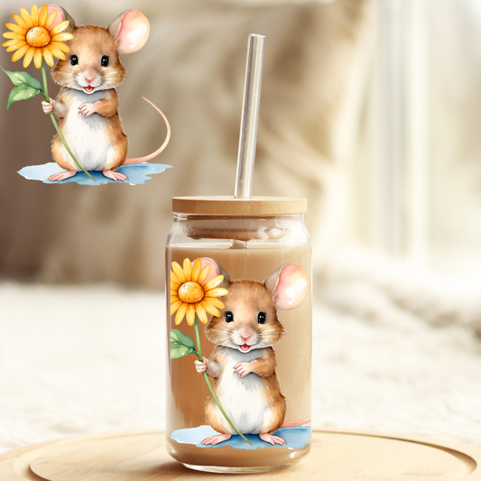 Tumbler Cup Wrap 16oz UV DTF Crystal Sticker: Mouse UVDTF100374