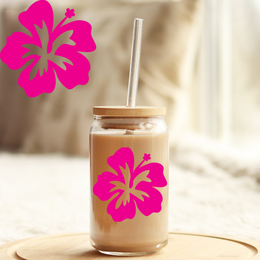 Tumbler Cup Wrap 16oz UV DTF Crystal Sticker: L&S Flower UVDTF100343