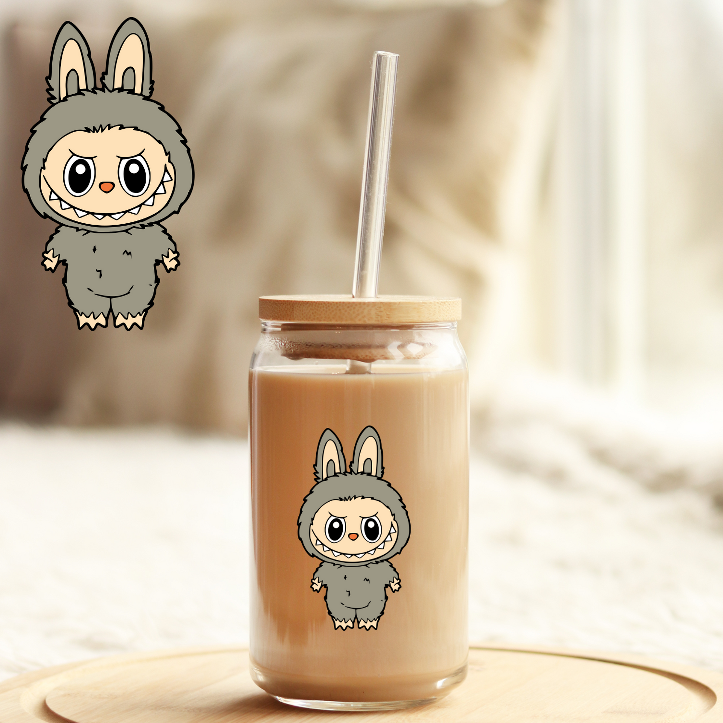 Tumbler Cup Decal 4" UV DTF Crystal Sticker: Labubu UVDTF100530