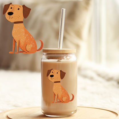 Tumbler Cup Decal 4" UV DTF Crystal Sticker: Doggy4 UVDTF100473