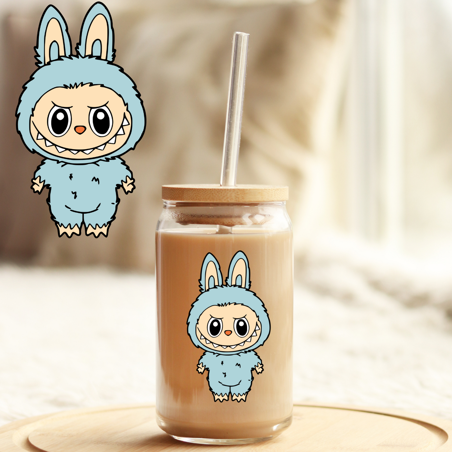 Tumbler Cup Decal 4" UV DTF Crystal Sticker: Labubu UVDTF100529