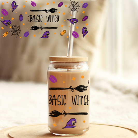 Tumbler Cup Wrap 16oz UV DTF Crystal Sticker: Basic Witch UVDTF100285