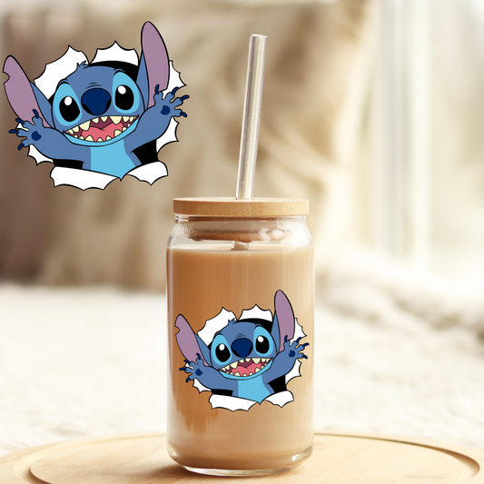 Tumbler Cup Wrap 16oz UV DTF Crystal Sticker: Alien UVDTF100345