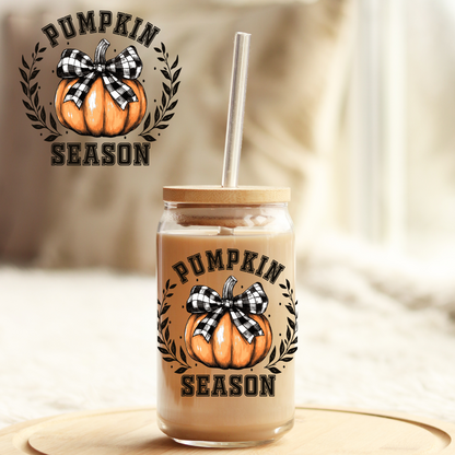 UV DTF Sticker | Ready to Apply Decal | Waterproof Permanent Sticker for Tumblers, Cups, Laptops, and More| Tumbler Cup Decal 4" UV DTF  Sticker: Pumpkin Season UVDTF100549