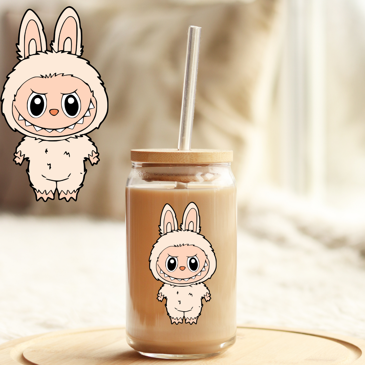 Tumbler Cup Decal 4" UV DTF Crystal Sticker: Labubu UVDTF100528