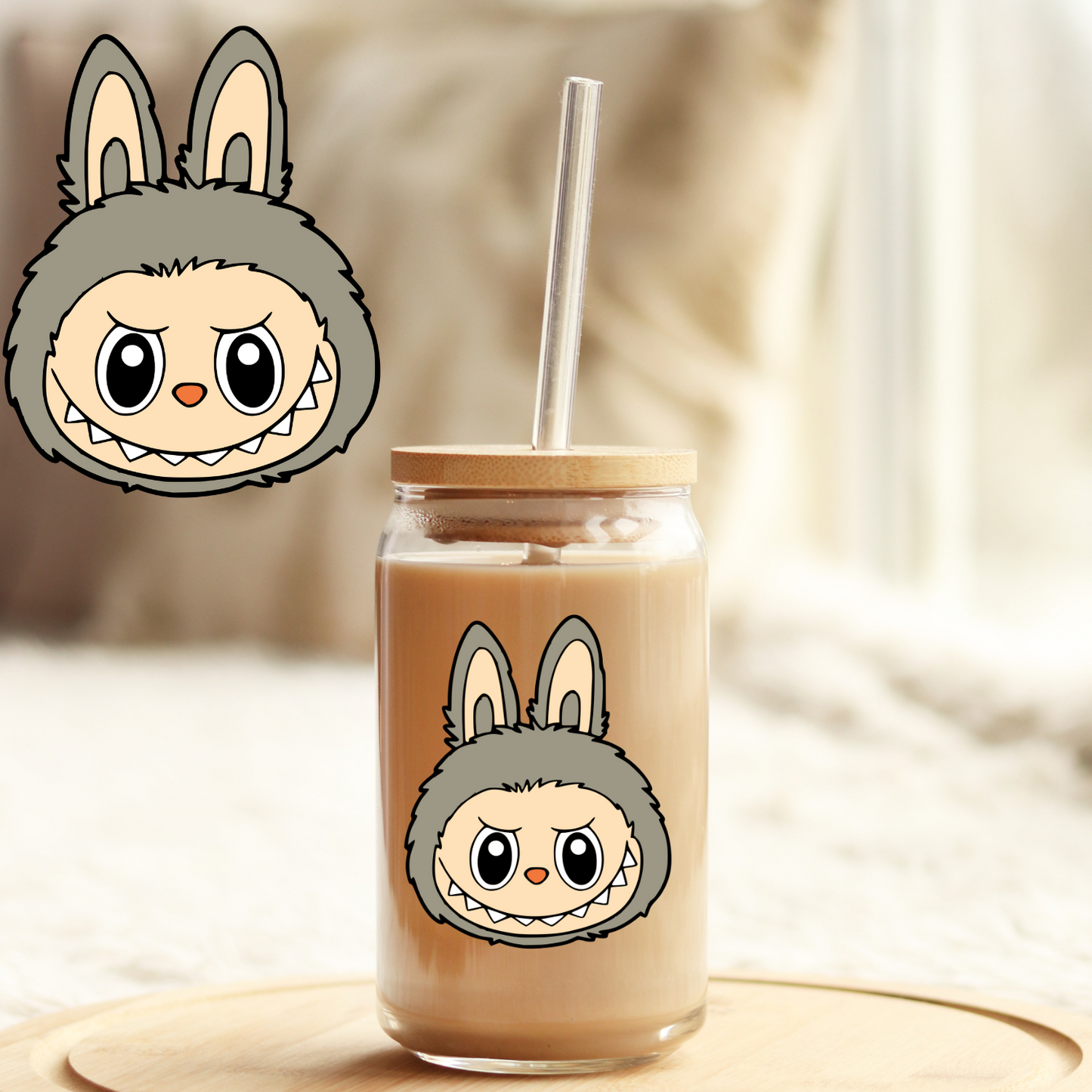 Tumbler Cup Decal 4" UV DTF Crystal Sticker: Labubu UVDTF100527