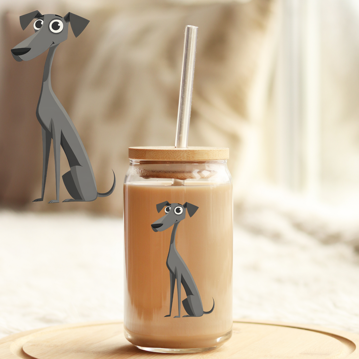 Tumbler Cup Decal 4" UV DTF Crystal Sticker: Doggy8 UVDTF100477