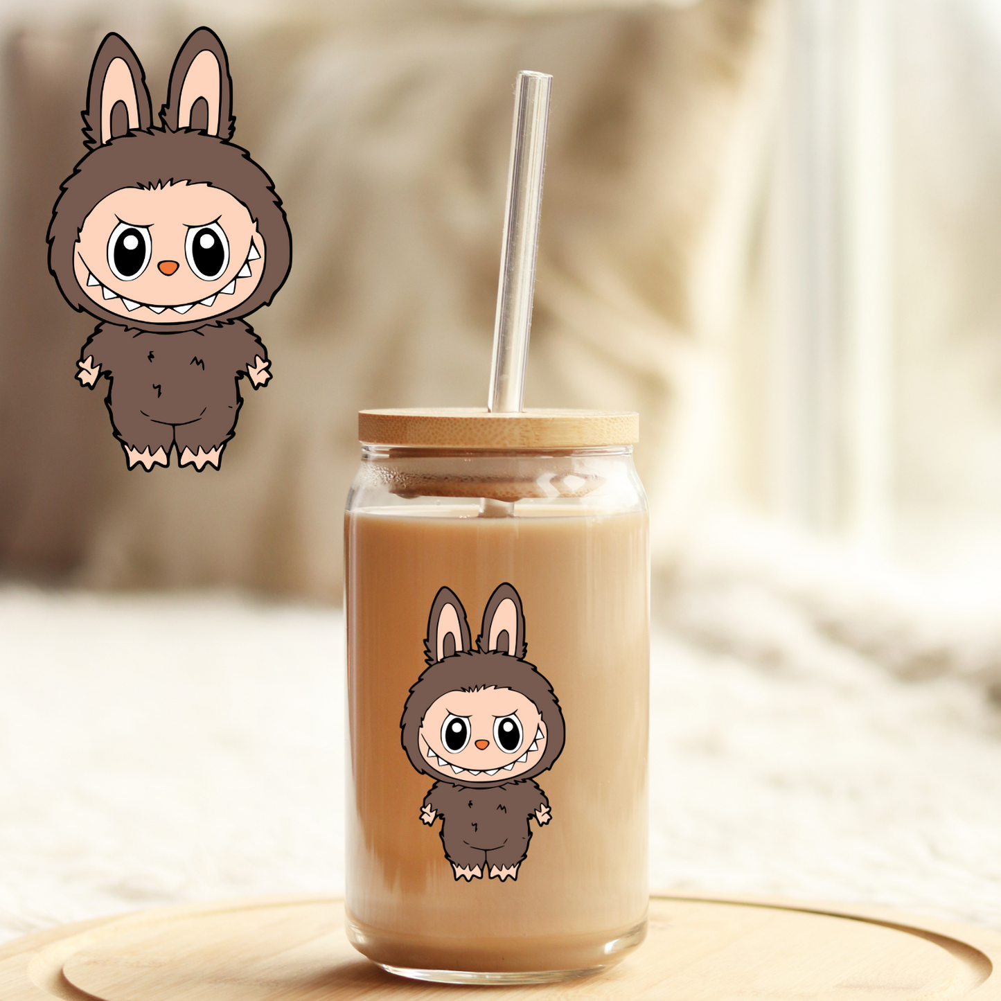 Tumbler Cup Decal 4" UV DTF Crystal Sticker: Labubu UVDTF100526