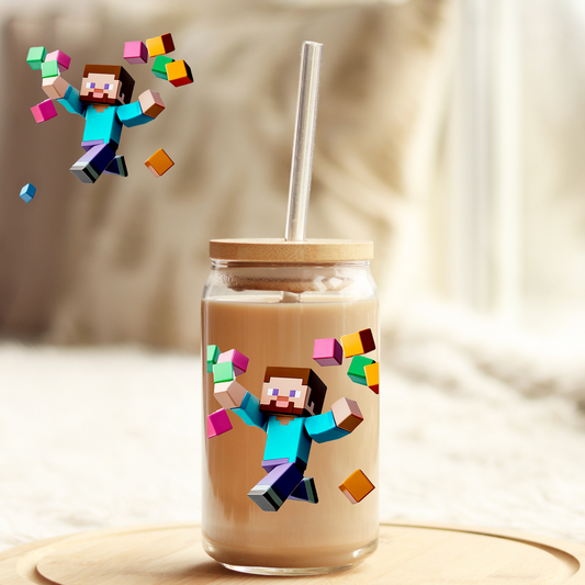 Tumbler Cup Wrap 16oz UV DTF Crystal Sticker: Minecraft UVDTF100430