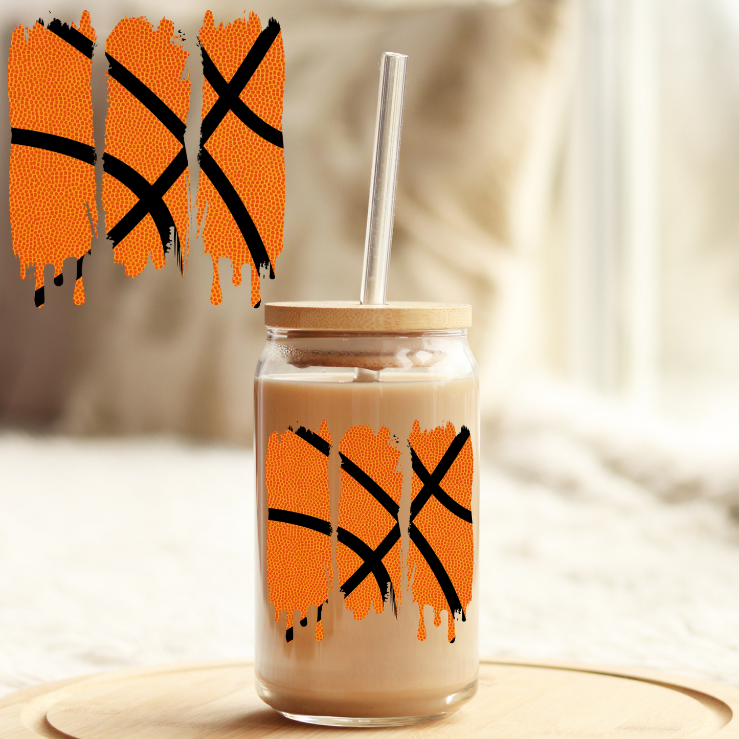 UV DTF Sticker | Ready to Apply Decal | Waterproof Permanent Sticker for Tumblers, Cups, Laptops, and More| Tumbler Cup Decal 4" UV DTF  Sticker: Basketball UVDTF100557