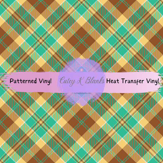 Patterned Printed Vinyl and Heat Transfer (HTV) Sheets - Tartan - PV100110 - Cutey K Blanks