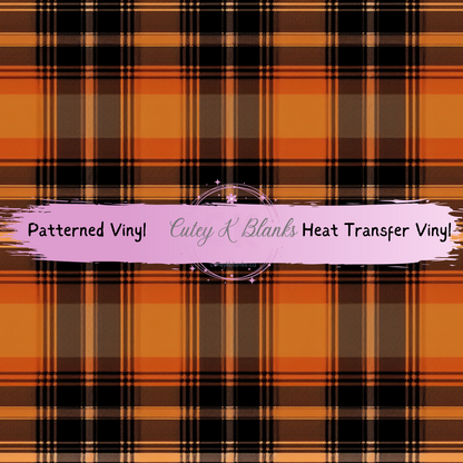 Patterned Printed Vinyl and Heat Transfer (HTV) Sheets - Halloween Plaid -  PV100226