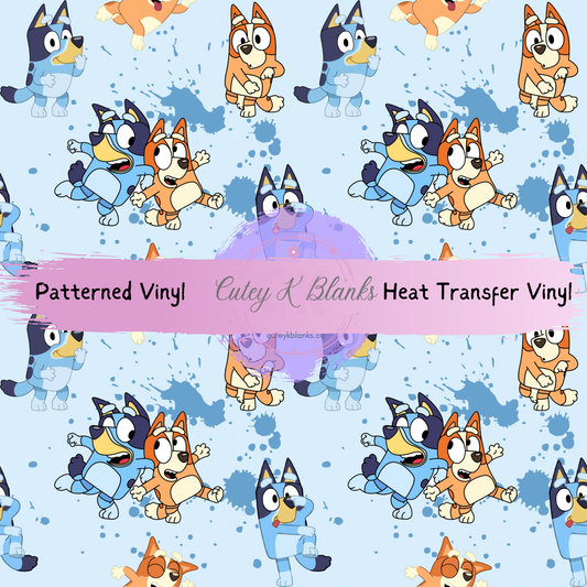 Patterned Printed Vinyl and Heat Transfer (HTV) Sheets - Blue Dog -  PV100288