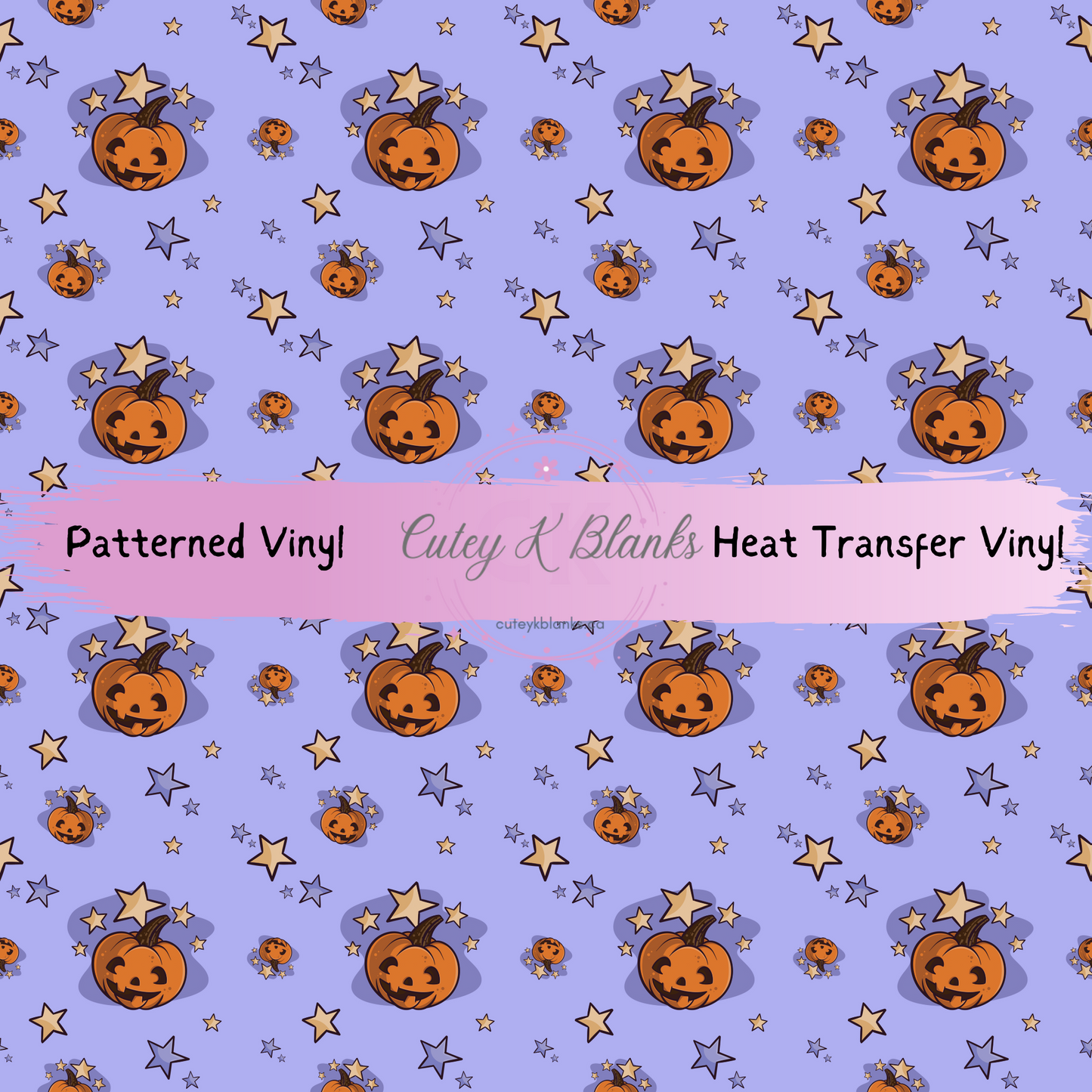 Patterned Printed Vinyl and Heat Transfer (HTV) Sheets - Halloween Pumpkin - PV100141