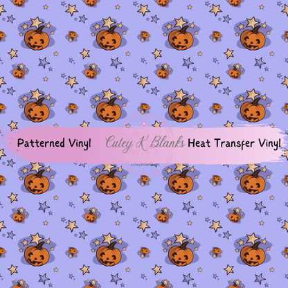 Patterned Printed Vinyl and Heat Transfer (HTV) Sheets - Halloween Pumpkin - PV100141