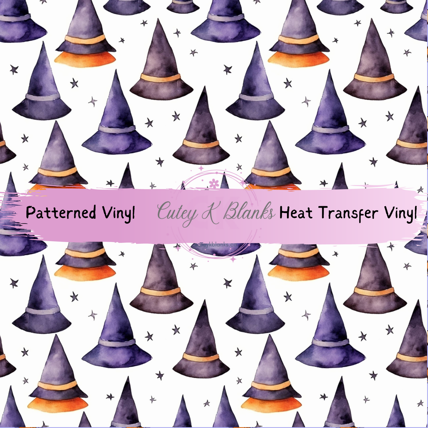 Patterned Printed Vinyl and Heat Transfer (HTV) Sheets - Halloween Witch Hat - PV100145