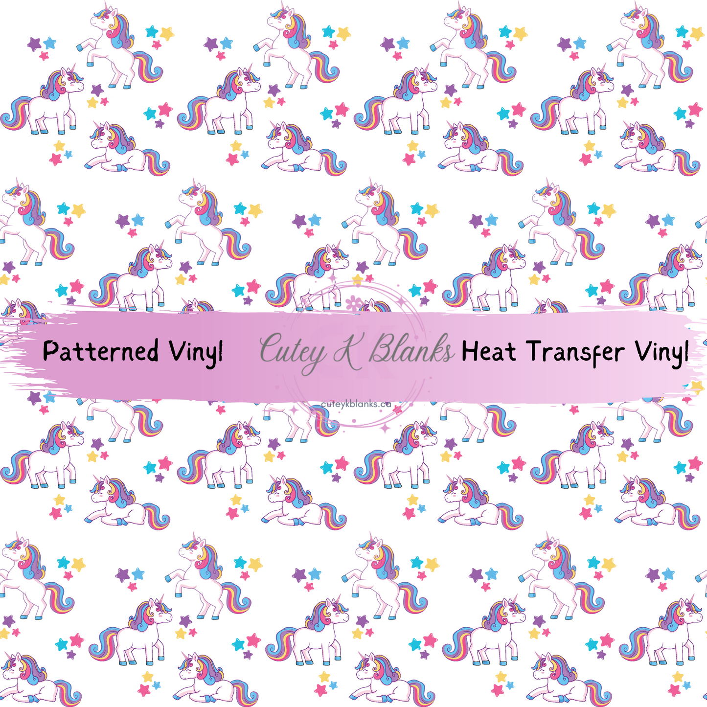 Patterned Printed Vinyl and Heat Transfer (HTV) Sheets - Unicorn -  PV100330