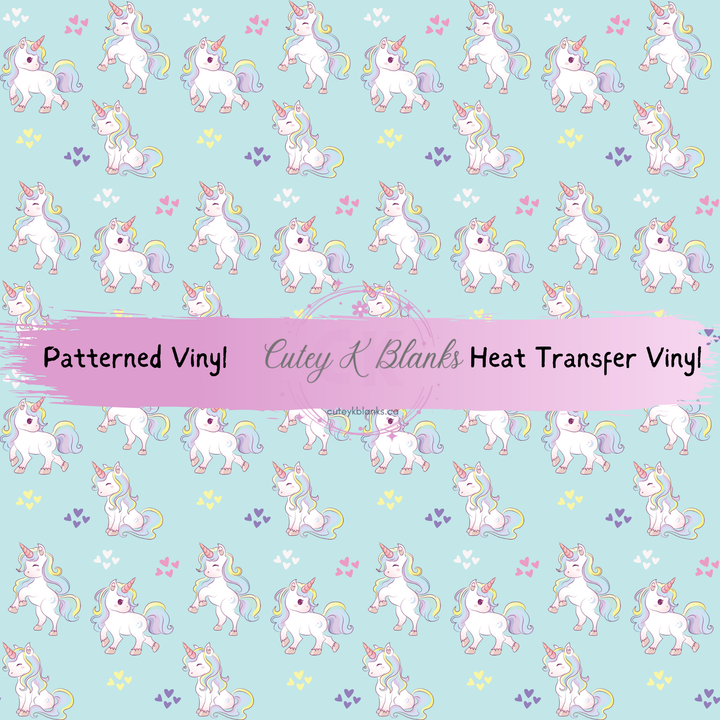 Patterned Printed Vinyl and Heat Transfer (HTV) Sheets - Unicorn -  PV100328